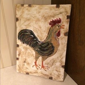 Hand Painted Rooster Wall Plaque